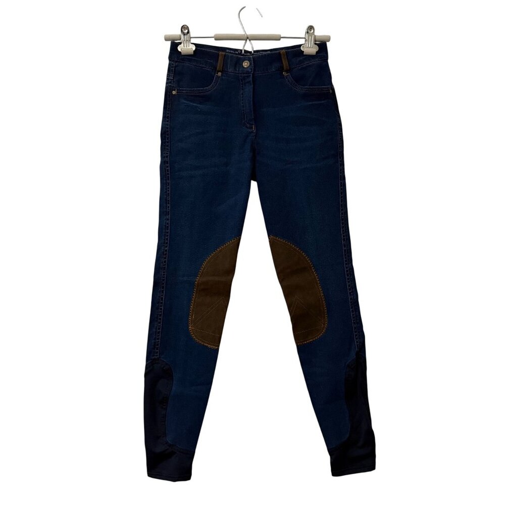 Dublin Shona Dark Wash Knee Patch Breeches Equestrian Womens Size 8